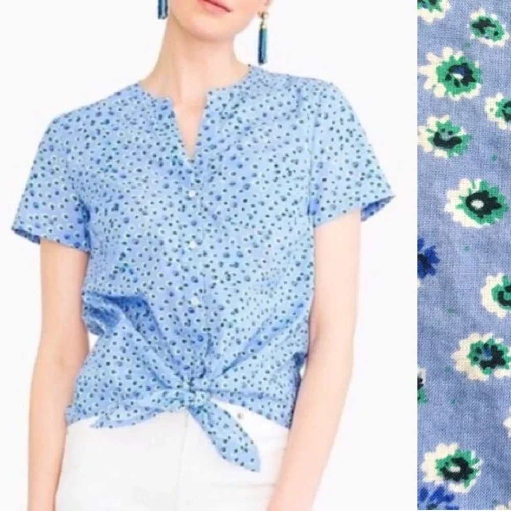 J.Crew | Floral Tie-Waist Button-Down